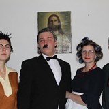 Kompletní Plámínkovic rodina: Karolína, Ignác, Marie, Josef a Ježíš.